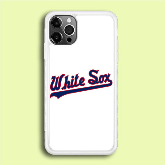 Baseball Chicago White Sox MLB 001 iPhone 12 Pro Case-Rubber / White (2D Case)-Xtracase
