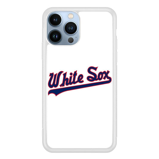 Baseball Chicago White Sox MLB 001 iPhone 13 Pro Max Case-Rubber / White (2D Case)-Xtracase