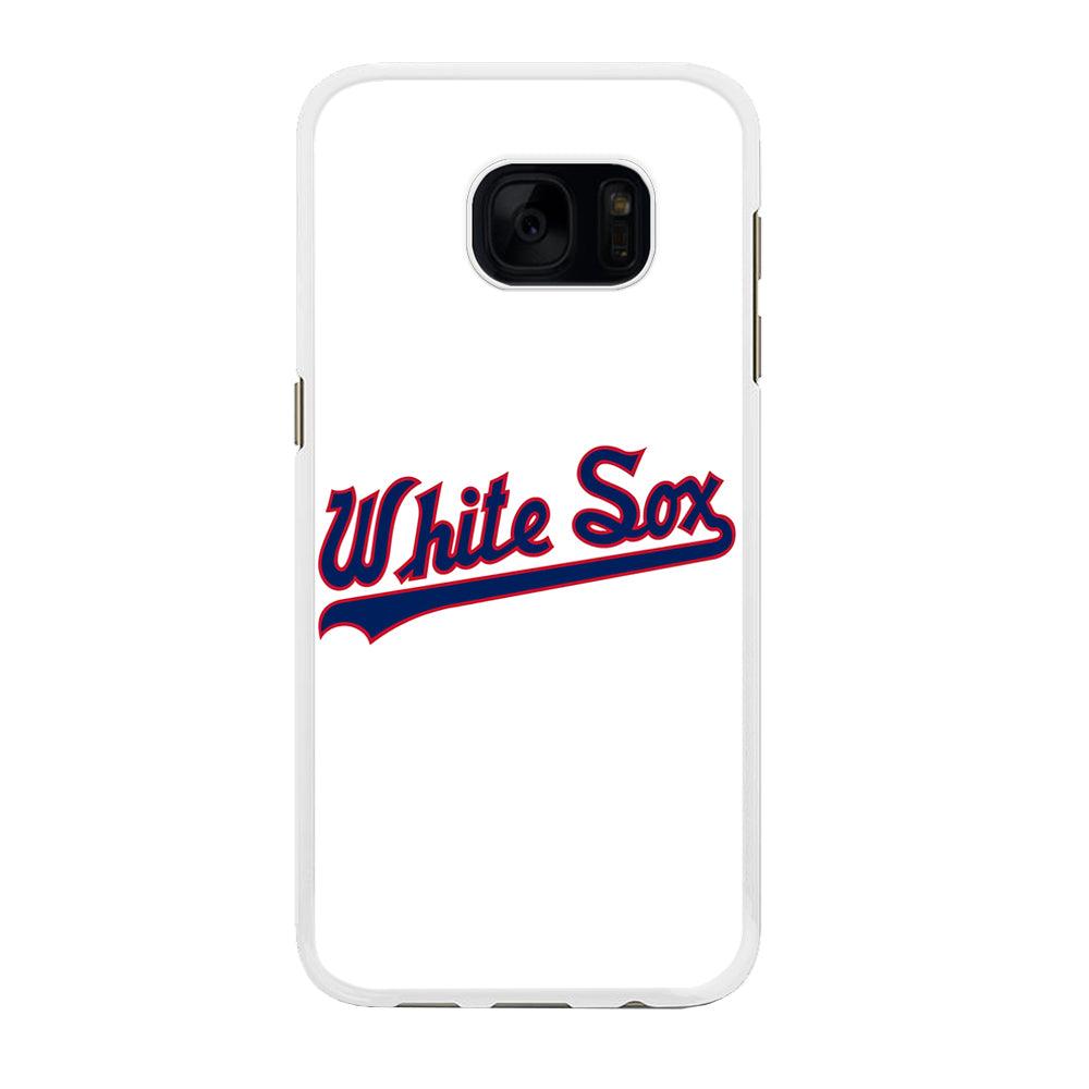 Baseball Chicago White Sox MLB 001 Samsung Galaxy S7 Edge Case-Rubber / White (2D Case)-Xtracase