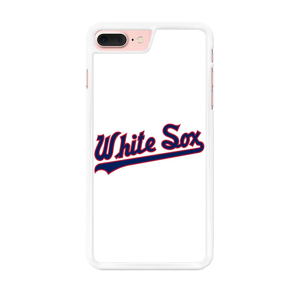 Baseball Chicago White Sox MLB 001 iPhone 8 Plus Case-Rubber / White (2D Case)-Xtracase