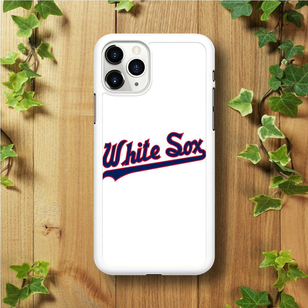 Baseball Chicago White Sox MLB 001 iPhone 11 Pro Max Case-Rubber / White (2D Case)-Xtracase