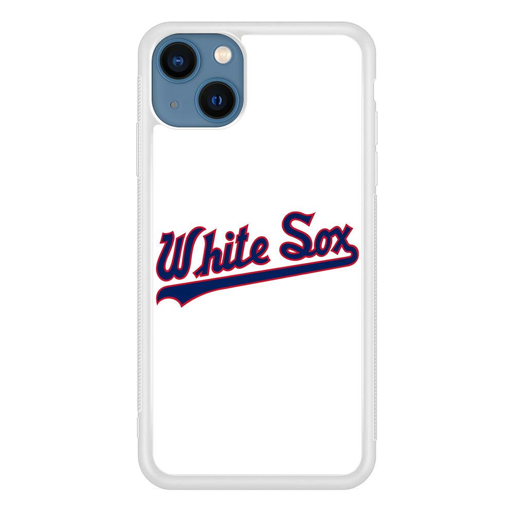 Baseball Chicago White Sox MLB 001 iPhone 13 Case-Rubber / White (2D Case)-Xtracase