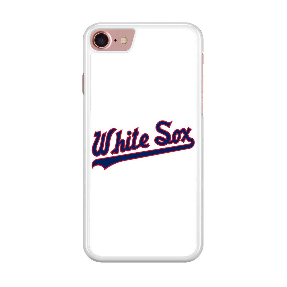 Baseball Chicago White Sox MLB 001 iPhone 7 Case-Rubber / White (2D Case)-Xtracase