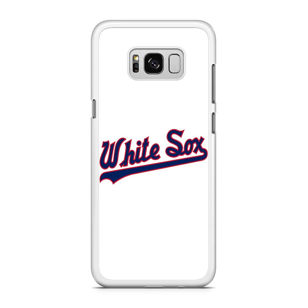 Baseball Chicago White Sox MLB 001 Samsung Galaxy S8 Case-Rubber / White (2D Case)-Xtracase