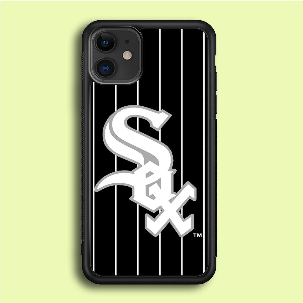 Baseball Chicago White Sox MLB 002 iPhone 12 Case-Rubber / Black (2D Case)-Xtracase