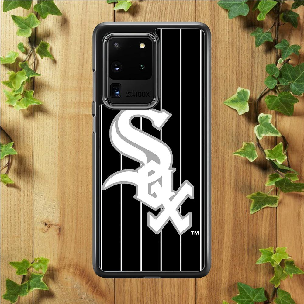Baseball Chicago White Sox MLB 002 Samsung Galaxy S20 Ultra Case-Rubber / White (2D Case)-Xtracase