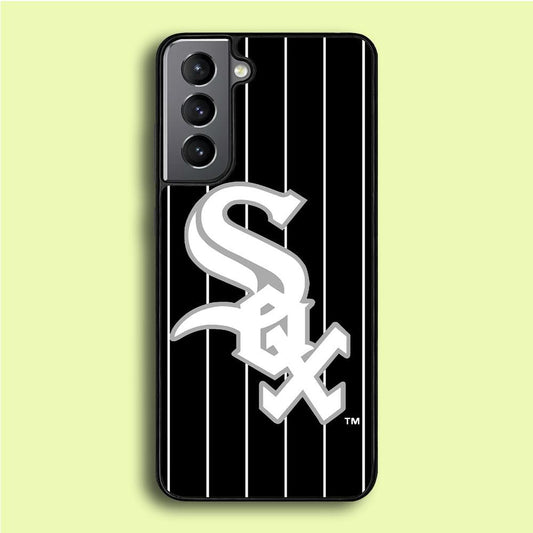 Baseball Chicago White Sox MLB 002 Samsung Galaxy S21 Case-Rubber / White (2D Case)-Xtracase