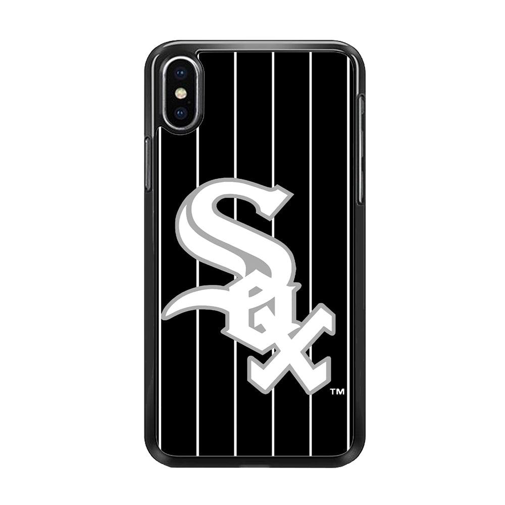 Baseball Chicago White Sox MLB 002 iPhone X Case-Rubber / Black (2D Case)-Xtracase