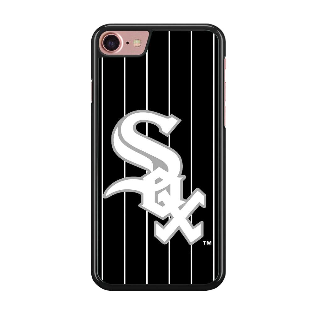 Baseball Chicago White Sox MLB 002 iPhone SE 2020 Case-Rubber / Black (2D Case)-Xtracase
