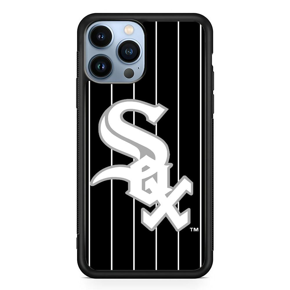 Baseball Chicago White Sox MLB 002 iPhone 13 Pro Max Case-Rubber / Black (2D Case)-Xtracase