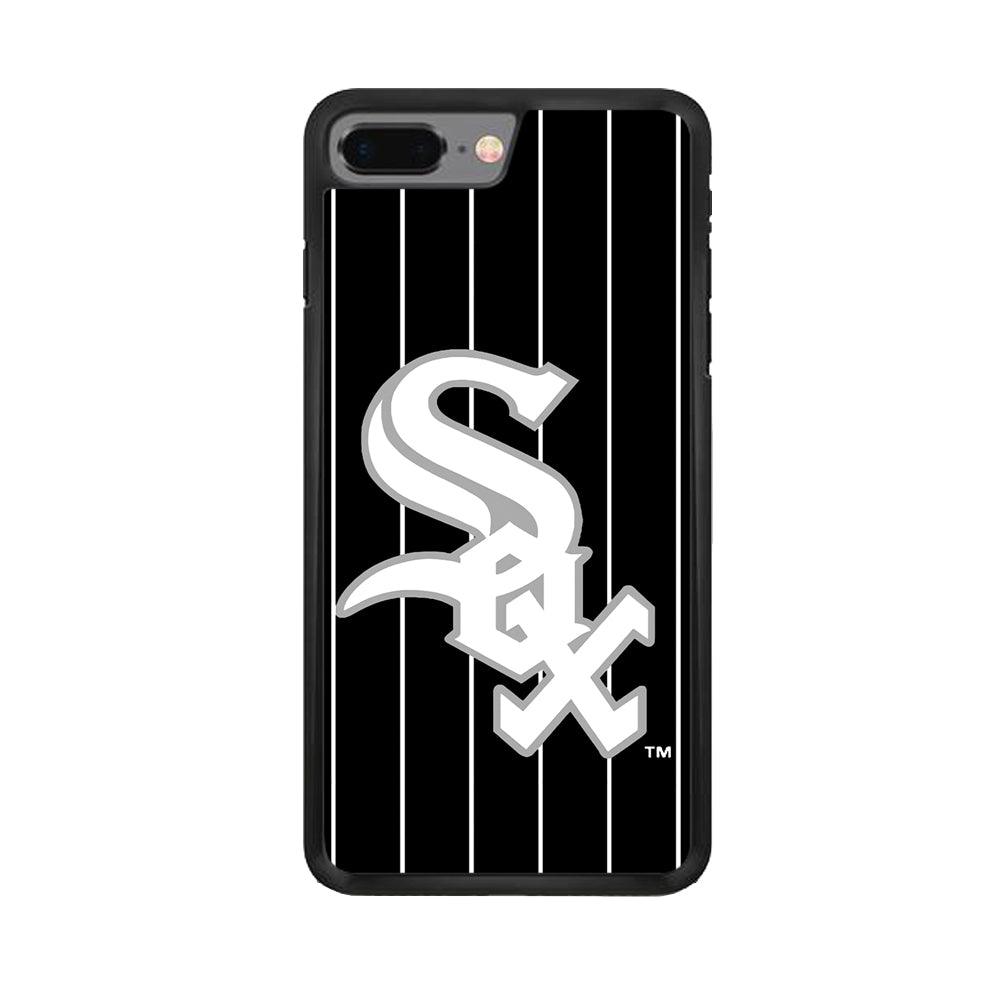 Baseball Chicago White Sox MLB 002 iPhone 8 Plus Case-Rubber / Black (2D Case)-Xtracase