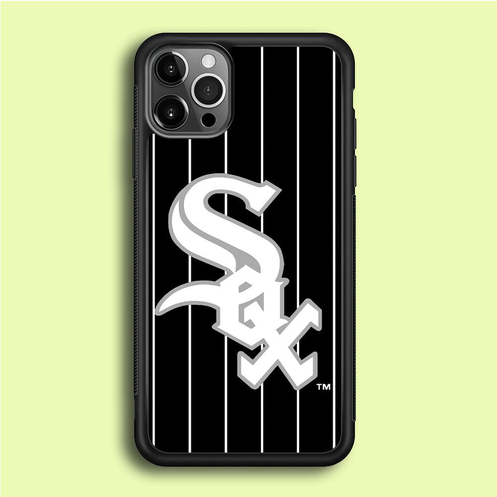 Baseball Chicago White Sox MLB 002 iPhone 12 Pro Max Case-Rubber / Black (2D Case)-Xtracase