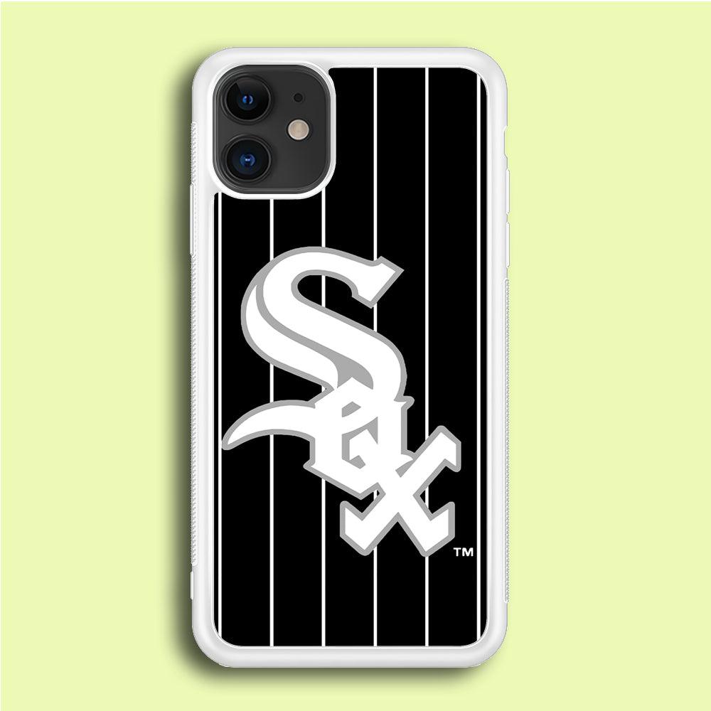 Baseball Chicago White Sox MLB 002 iPhone 12 Case-Rubber / White (2D Case)-Xtracase