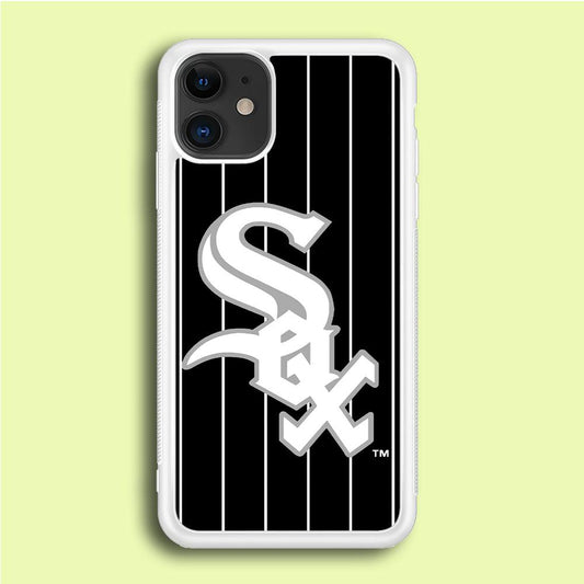 Baseball Chicago White Sox MLB 002 iPhone 12 Case-Rubber / White (2D Case)-Xtracase