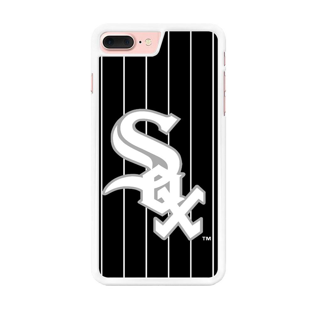 Baseball Chicago White Sox MLB 002 iPhone 8 Plus Case-Rubber / White (2D Case)-Xtracase