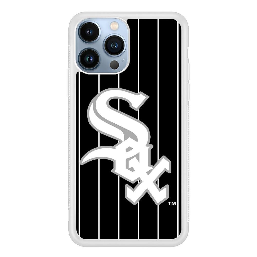 Baseball Chicago White Sox MLB 002 iPhone 13 Pro Max Case-Rubber / White (2D Case)-Xtracase