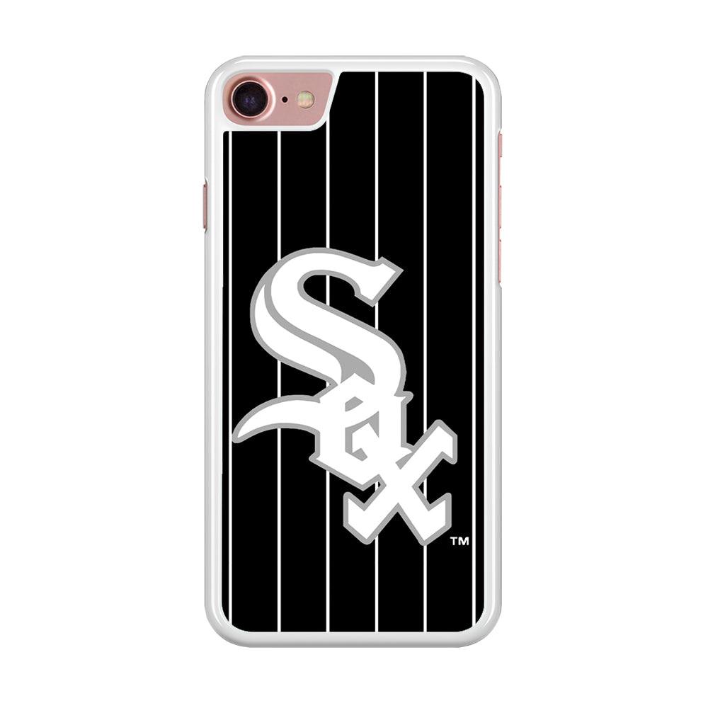 Baseball Chicago White Sox MLB 002 iPhone SE 2020 Case-Rubber / White (2D Case)-Xtracase