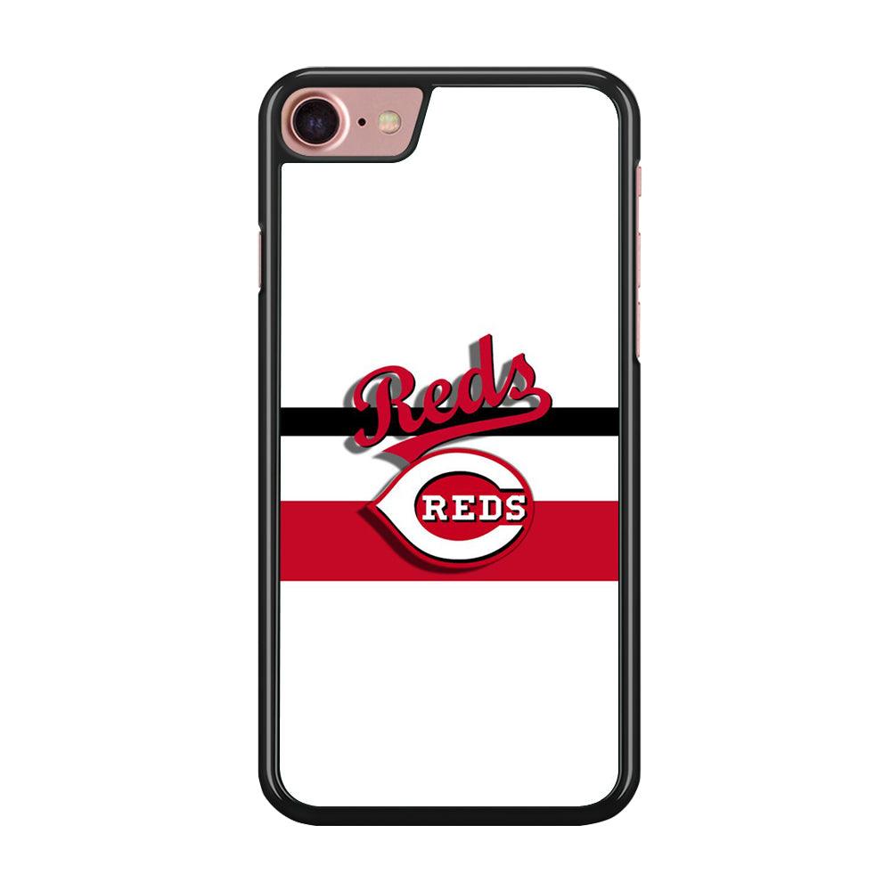 Baseball Cincinnati Reds MLB 001 iPhone SE 2020 Case-Rubber / Black (2D Case)-Xtracase