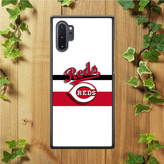 Baseball Cincinnati Reds MLB 001 Samsung Galaxy Note 10 Plus Case-Rubber / White (2D Case)-Xtracase