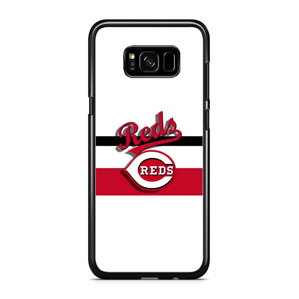 Baseball Cincinnati Reds MLB 001 Samsung Galaxy S8 Case-Rubber / Black (2D Case)-Xtracase
