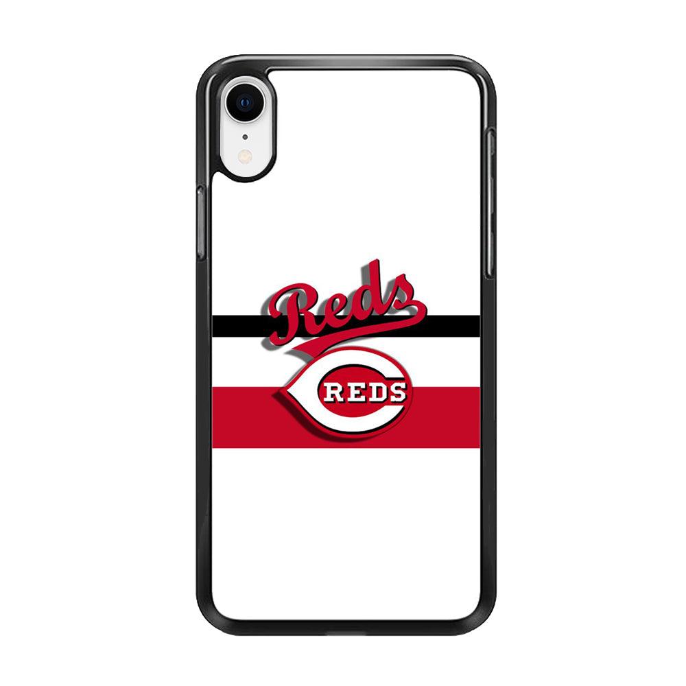 Baseball Cincinnati Reds MLB 001 iPhone XR Case-Rubber / Black (2D Case)-Xtracase