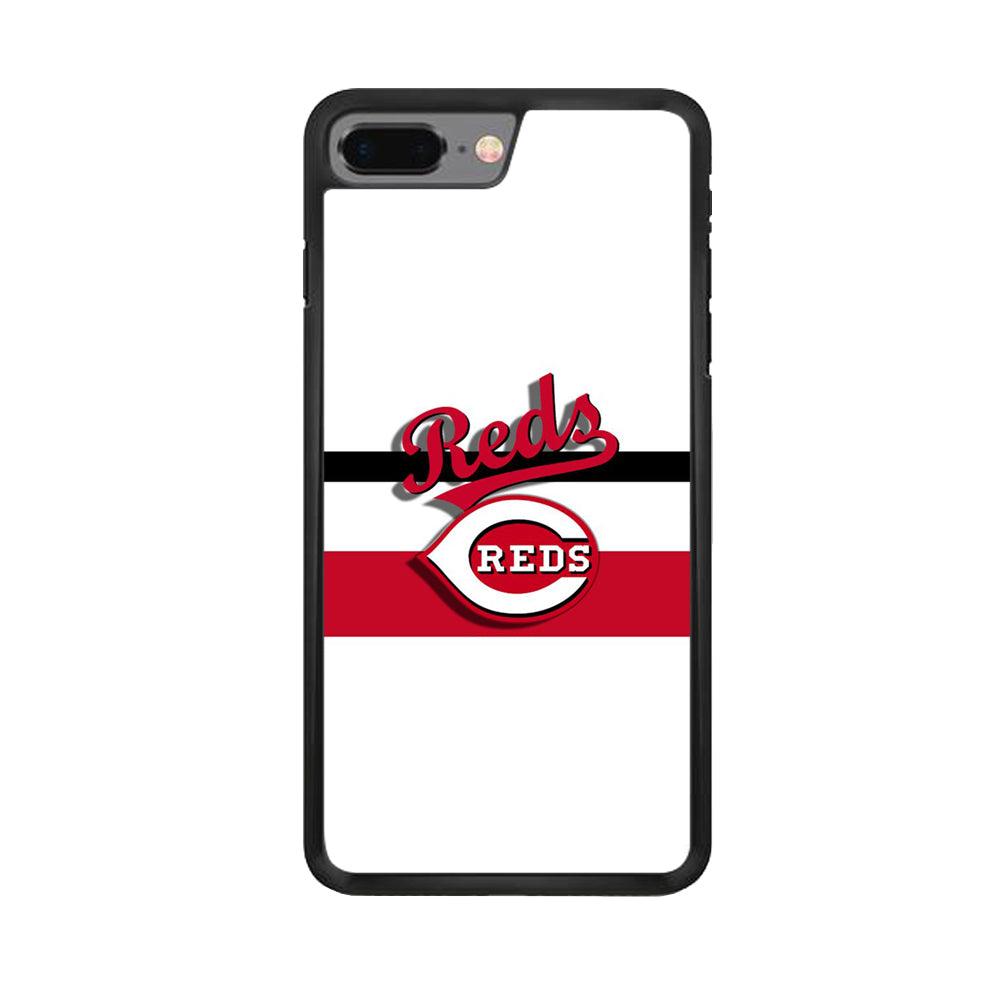 Baseball Cincinnati Reds MLB 001 iPhone 8 Plus Case-Rubber / Black (2D Case)-Xtracase