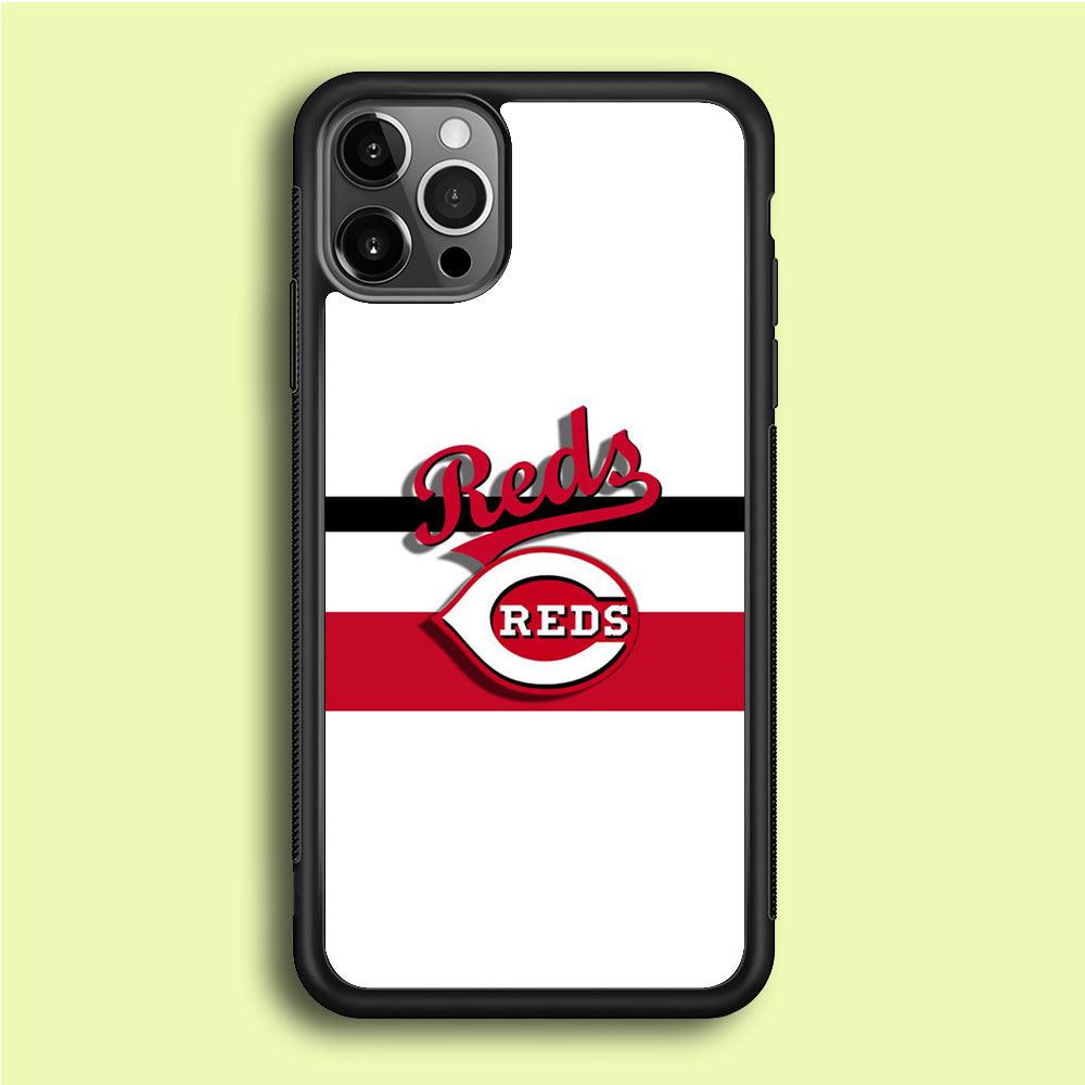 Baseball Cincinnati Reds MLB 001 iPhone 12 Pro Case-Rubber / Black (2D Case)-Xtracase