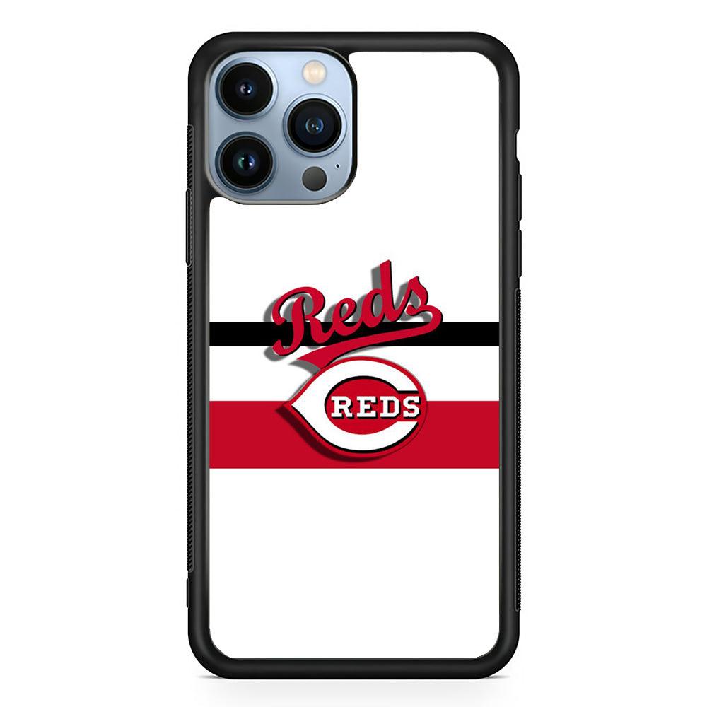 Baseball Cincinnati Reds MLB 001 iPhone 13 Pro Case-Rubber / Black (2D Case)-Xtracase