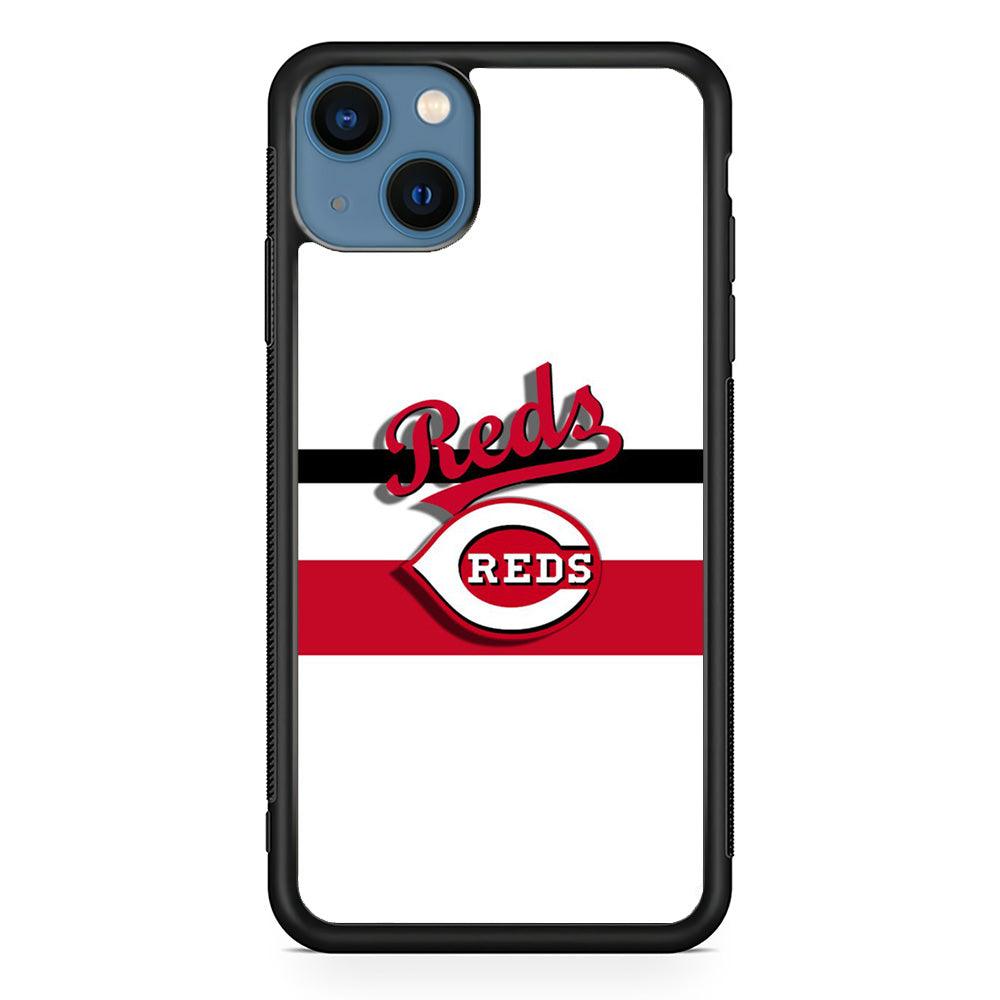Baseball Cincinnati Reds MLB 001 iPhone 13 Mini Case-Rubber / Black (2D Case)-Xtracase