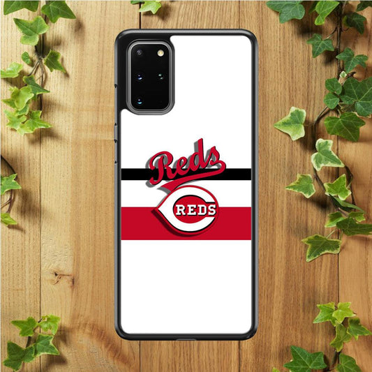 Baseball Cincinnati Reds MLB 001 Samsung Galaxy S20 Plus Case-Rubber / White (2D Case)-Xtracase