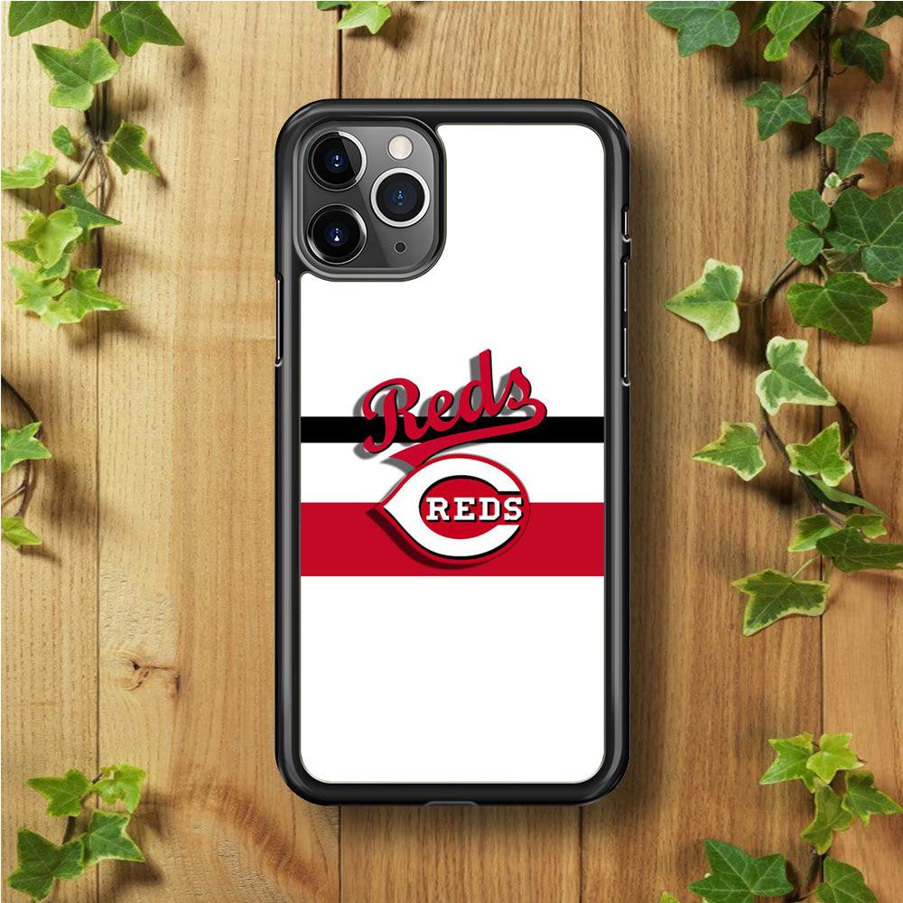Baseball Cincinnati Reds MLB 001 iPhone 11 Pro Max Case-Rubber / Black (2D Case)-Xtracase