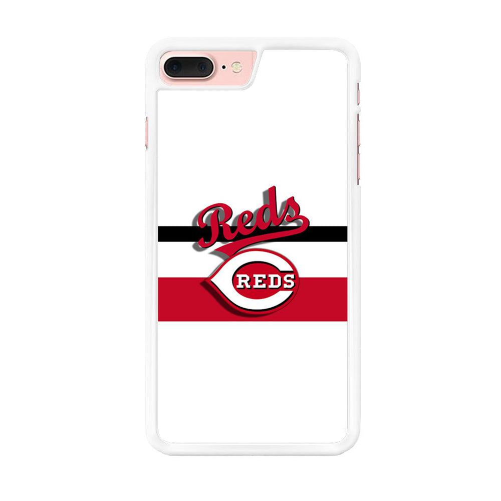 Baseball Cincinnati Reds MLB 001 iPhone 7 Plus Case-Rubber / White (2D Case)-Xtracase