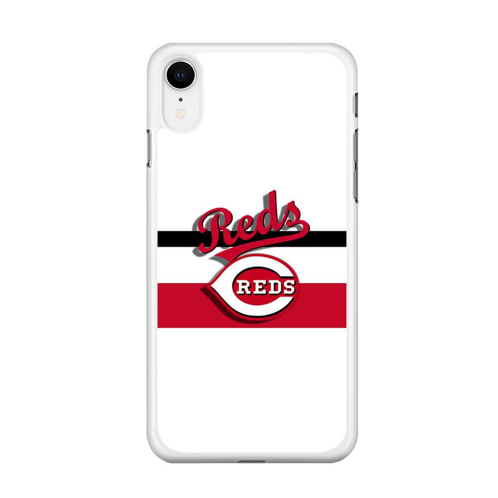 Baseball Cincinnati Reds MLB 001 iPhone XR Case-Rubber / White (2D Case)-Xtracase