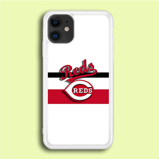 Baseball Cincinnati Reds MLB 001 iPhone 12 Mini Case-Rubber / White (2D Case)-Xtracase