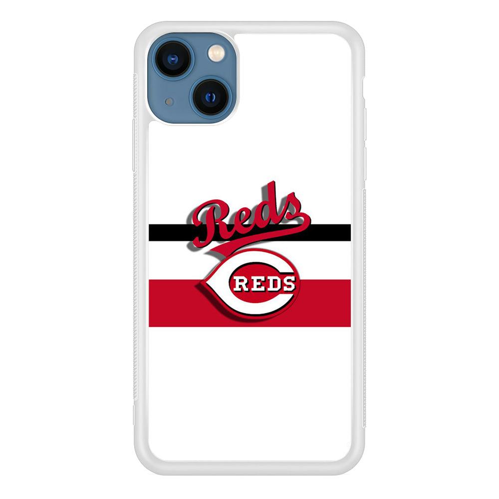 Baseball Cincinnati Reds MLB 001 iPhone 13 Mini Case-Rubber / White (2D Case)-Xtracase