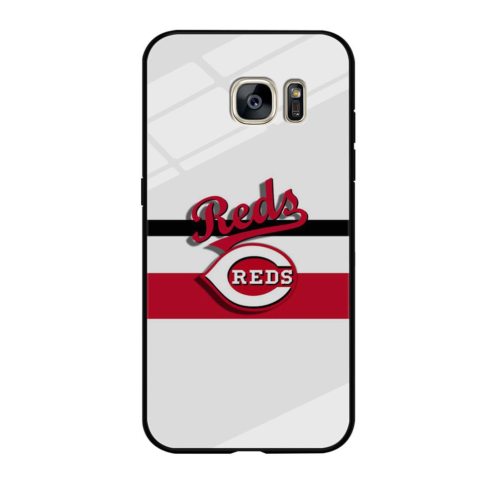 Baseball Cincinnati Reds MLB 001 Samsung Galaxy S7 Edge Case-Tempered Glass Case-Xtracase