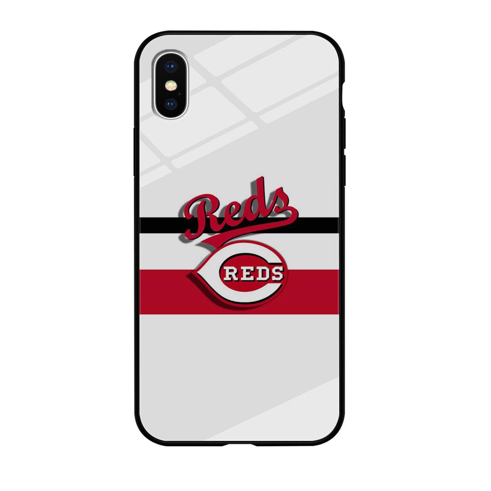 Baseball Cincinnati Reds MLB 001 iPhone Xs Case-Tempered Glass Case-Xtracase