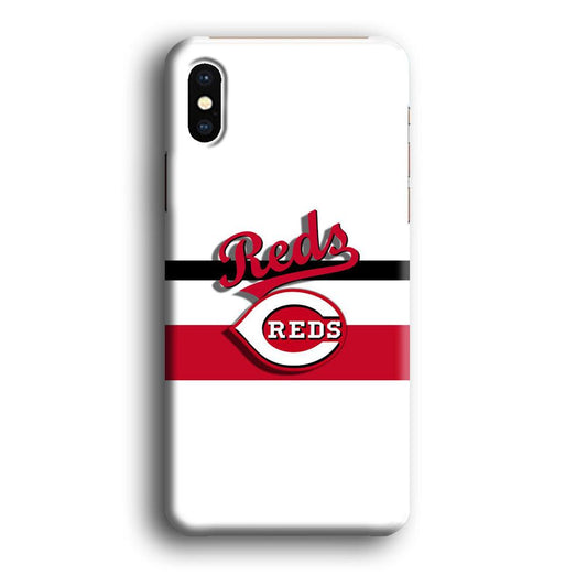 Baseball Cincinnati Reds MLB 001 iPhone Xs Case-Plastic / Full Wrap (3D Case)-Xtracase