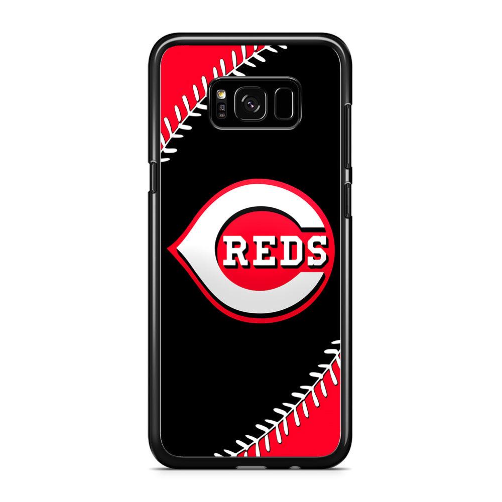 Baseball Cincinnati Reds MLB 002 Samsung Galaxy S8 Case-Rubber / Black (2D Case)-Xtracase
