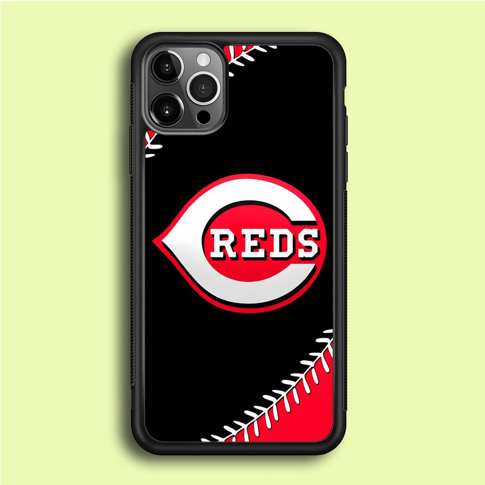 Baseball Cincinnati Reds MLB 002 iPhone 12 Pro Case-Rubber / Black (2D Case)-Xtracase