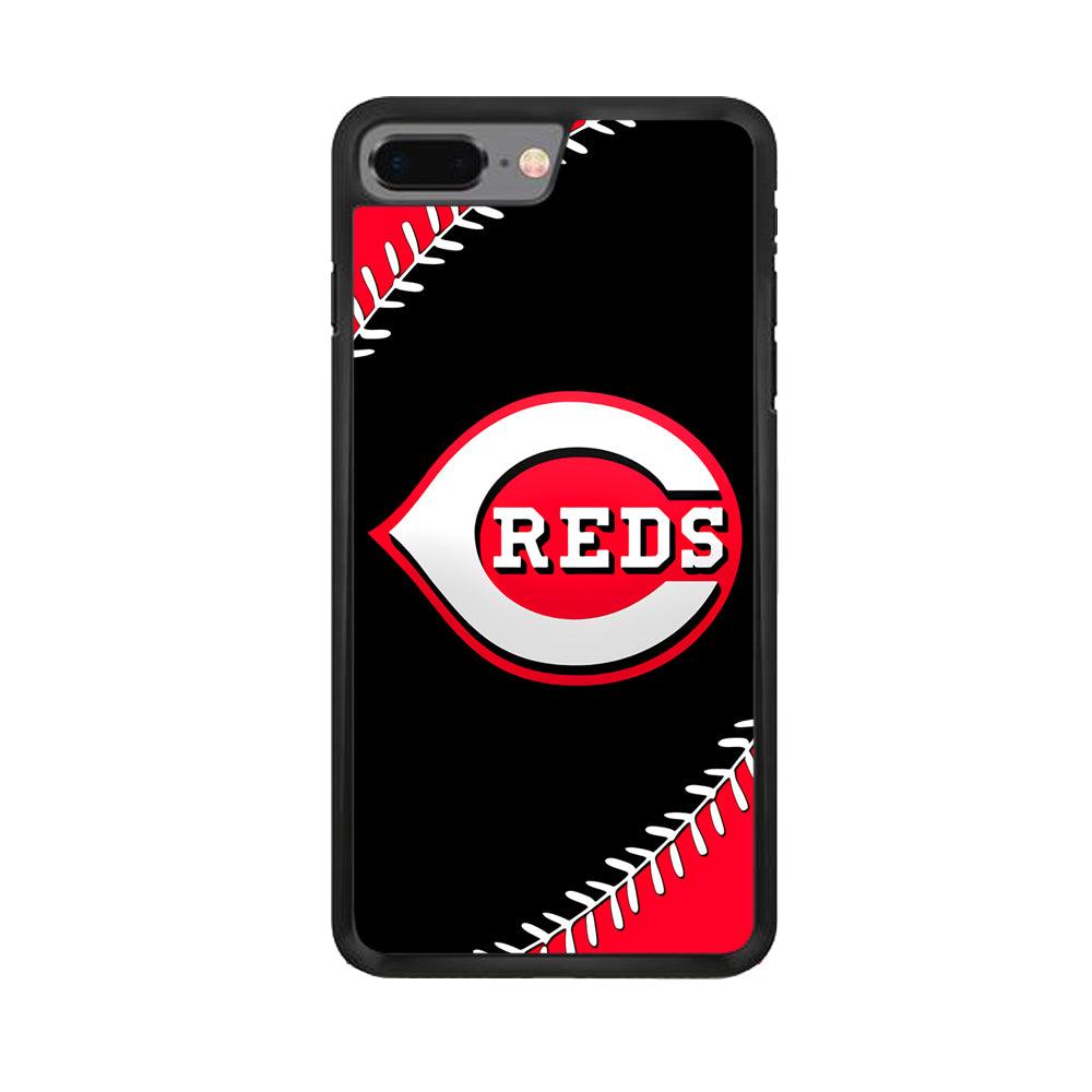 Baseball Cincinnati Reds MLB 002 iPhone 7 Plus Case-Rubber / Black (2D Case)-Xtracase