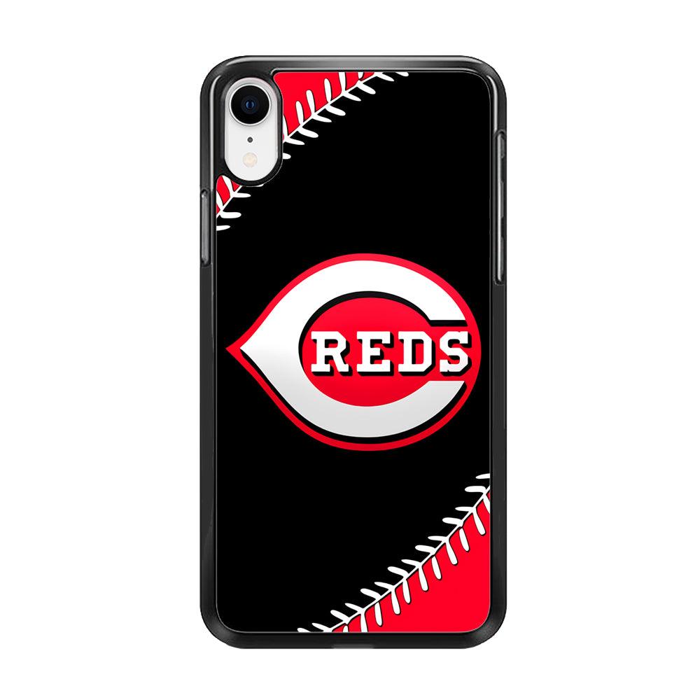 Baseball Cincinnati Reds MLB 002 iPhone XR Case-Rubber / Black (2D Case)-Xtracase