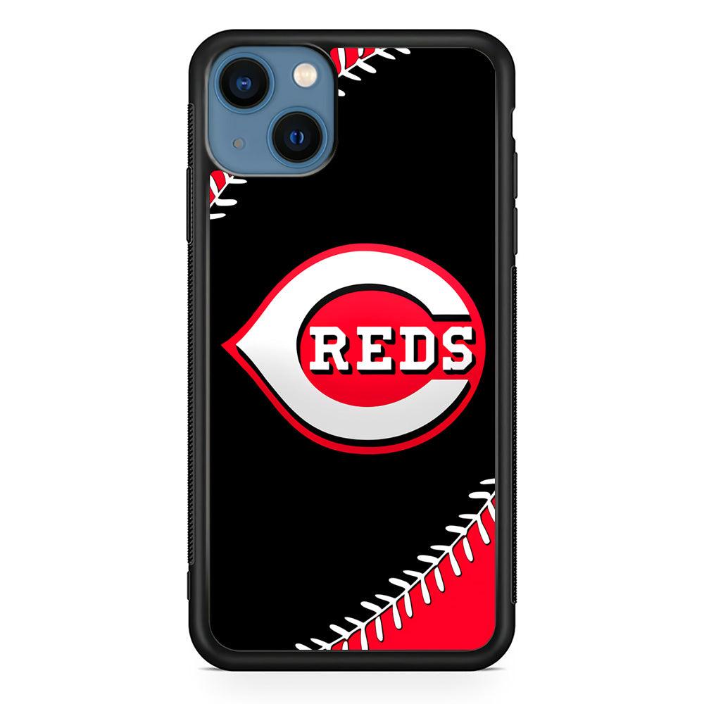 Baseball Cincinnati Reds MLB 002 iPhone 13 Mini Case-Rubber / Black (2D Case)-Xtracase