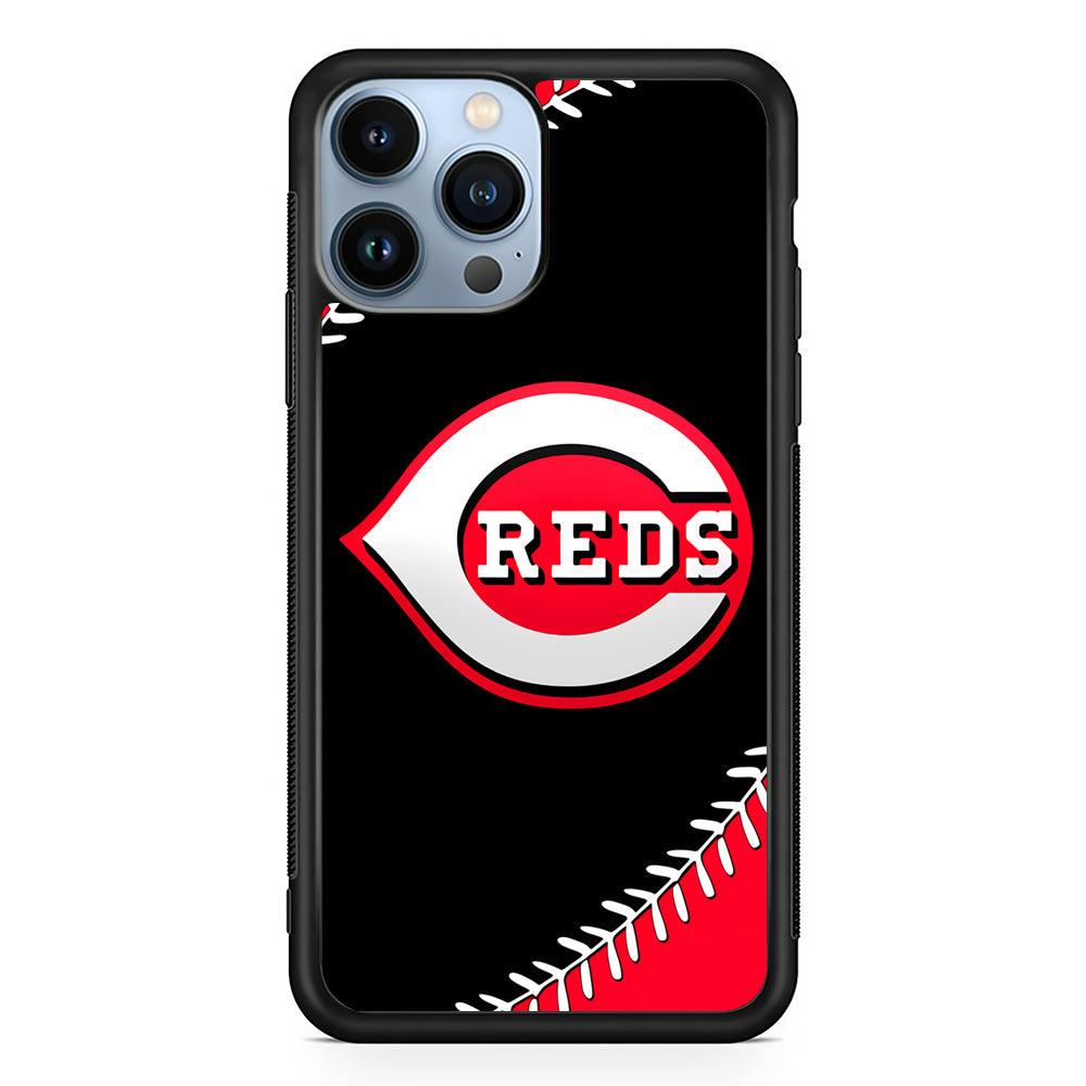 Baseball Cincinnati Reds MLB 002 iPhone 13 Pro Case-Rubber / Black (2D Case)-Xtracase