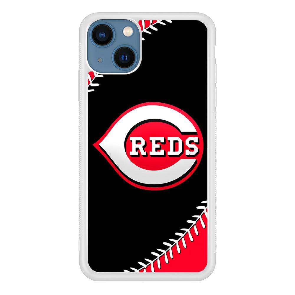 Baseball Cincinnati Reds MLB 002 iPhone 13 Case-Rubber / White (2D Case)-Xtracase