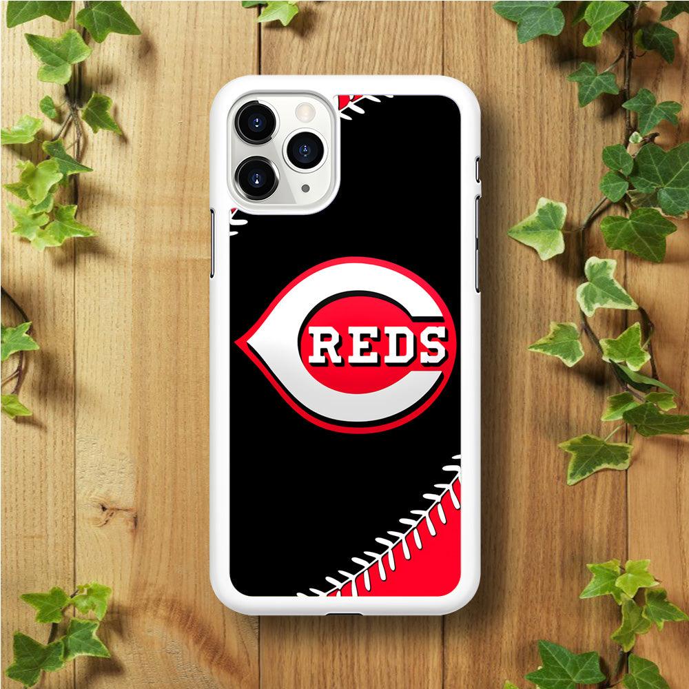 Baseball Cincinnati Reds MLB 002 iPhone 11 Pro Max Case-Rubber / White (2D Case)-Xtracase