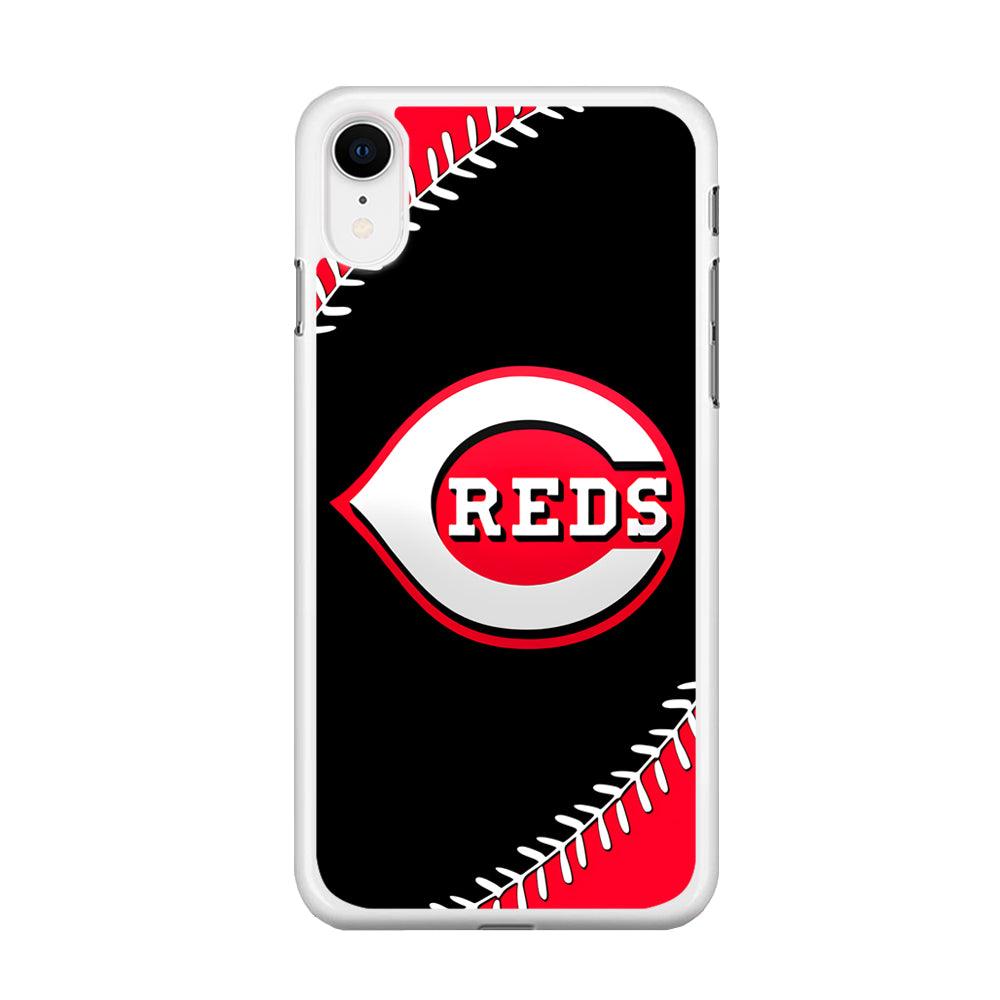 Baseball Cincinnati Reds MLB 002 iPhone XR Case-Rubber / White (2D Case)-Xtracase