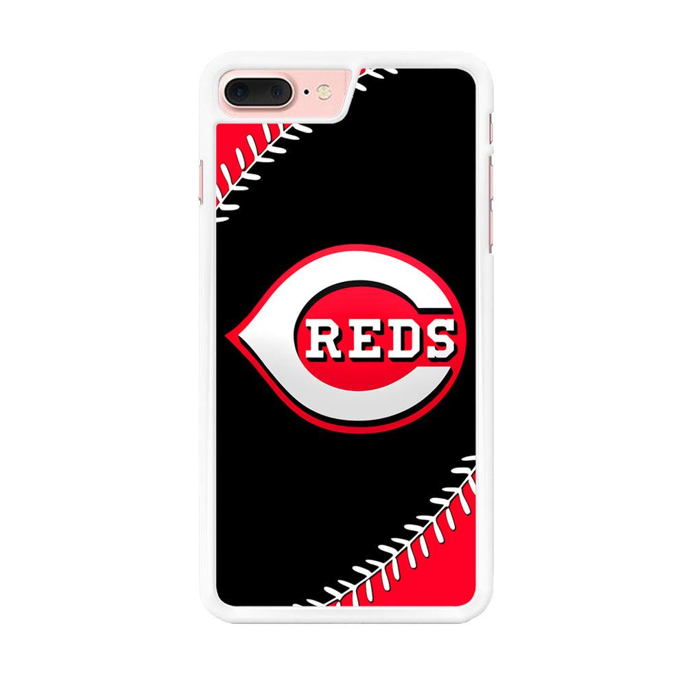 Baseball Cincinnati Reds MLB 002 iPhone 7 Plus Case-Rubber / White (2D Case)-Xtracase