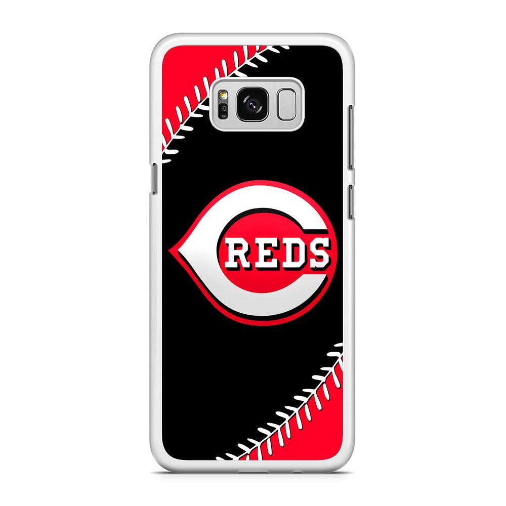 Baseball Cincinnati Reds MLB 002 Samsung Galaxy S8 Case-Rubber / White (2D Case)-Xtracase