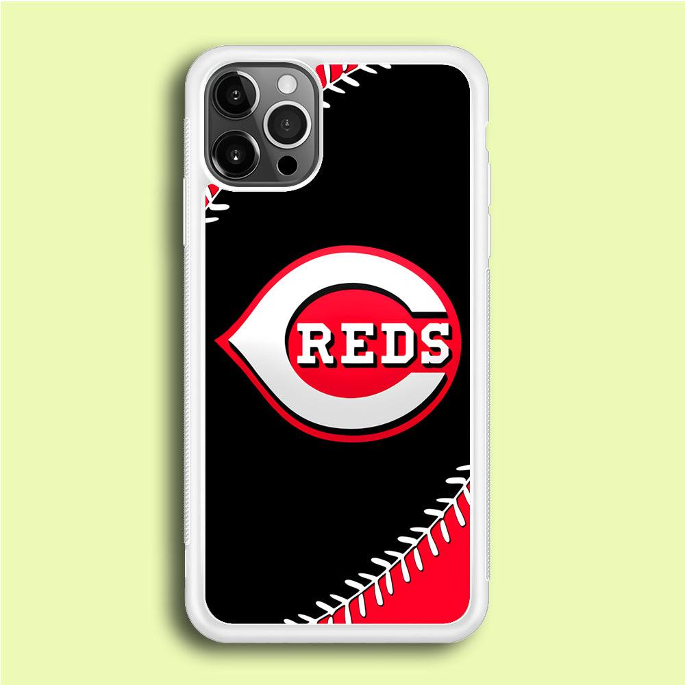 Baseball Cincinnati Reds MLB 002 iPhone 12 Pro Case-Rubber / White (2D Case)-Xtracase